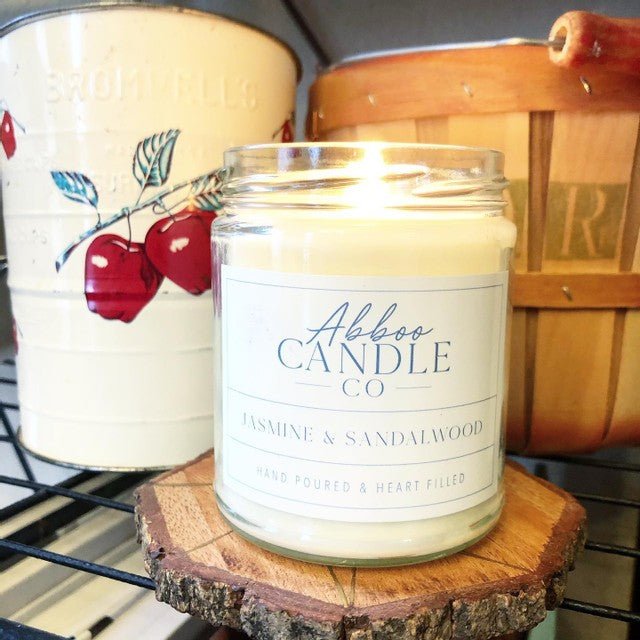 Jasmine and Sandalwood Single Wick Soy Candle - Abboo Candle Co® Wholesale