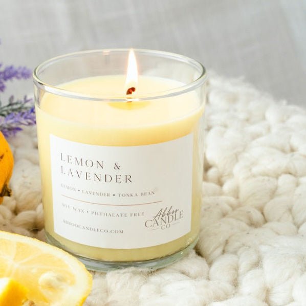 Lemon and Lavender Tumbler Soy Candle - Abboo Candle Co® Wholesale