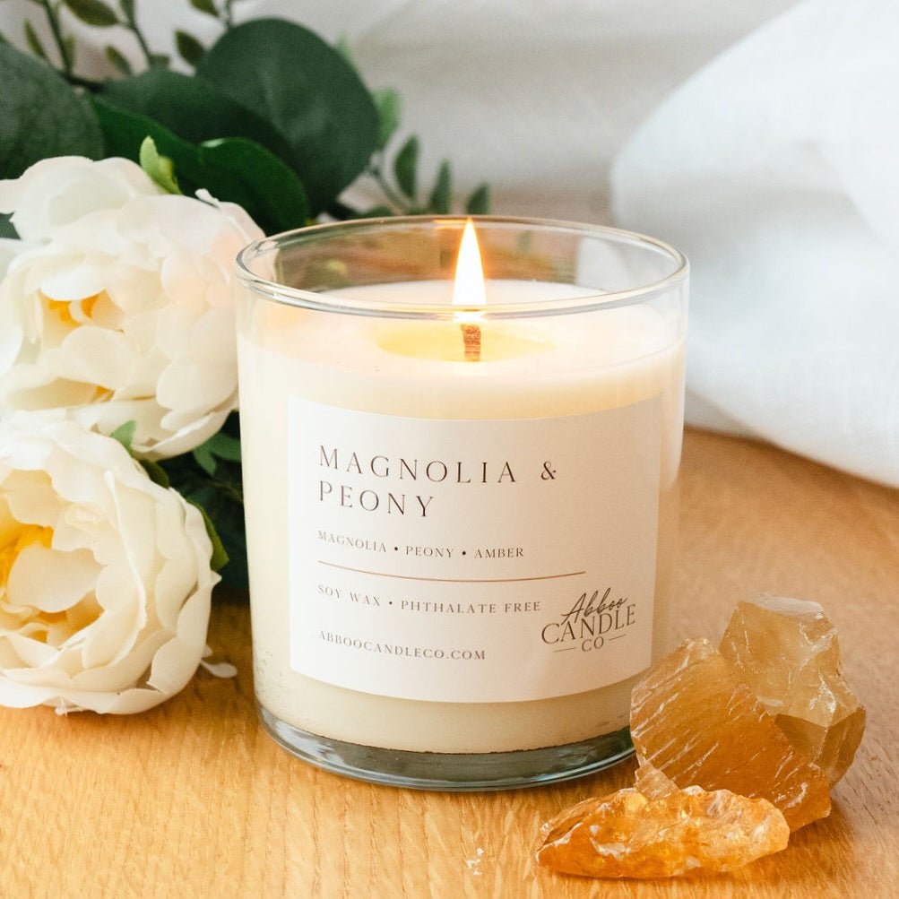 Magnolia and Peony Tumbler Soy Candle - Abboo Candle Co® Wholesale