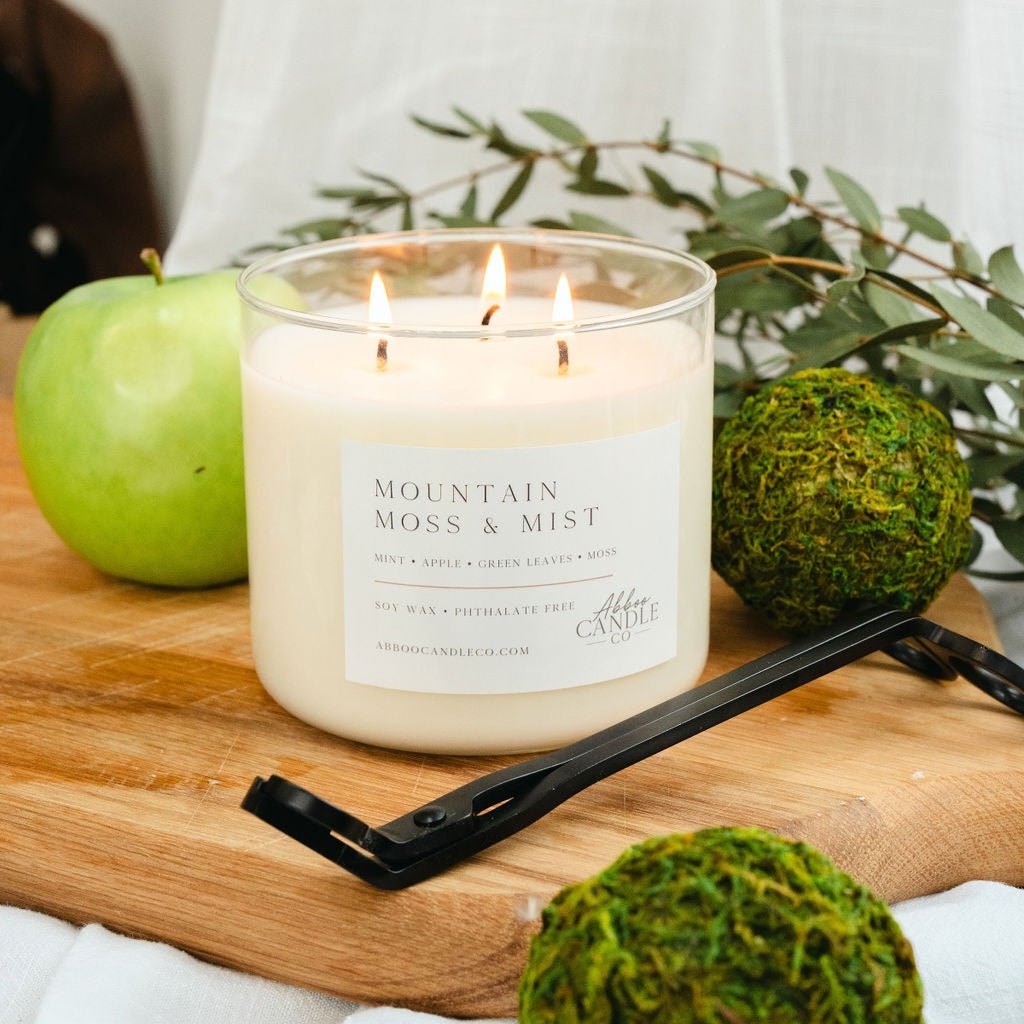 Mountain Moss and Mist 3-Wick Soy Candle - Abboo Candle Co® Wholesale