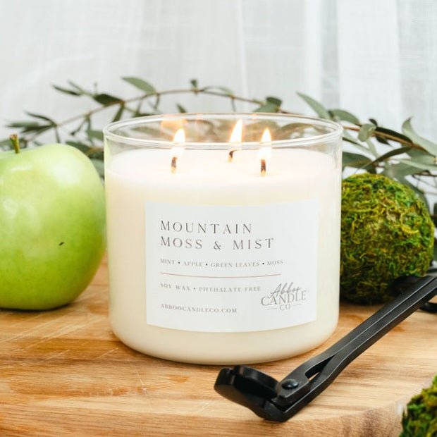 Mountain Moss and Mist 3-Wick Soy Candle - Abboo Candle Co® Wholesale