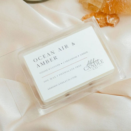 Ocean Air and Amber Soy Wax Melts - Abboo Candle Co® Wholesale
