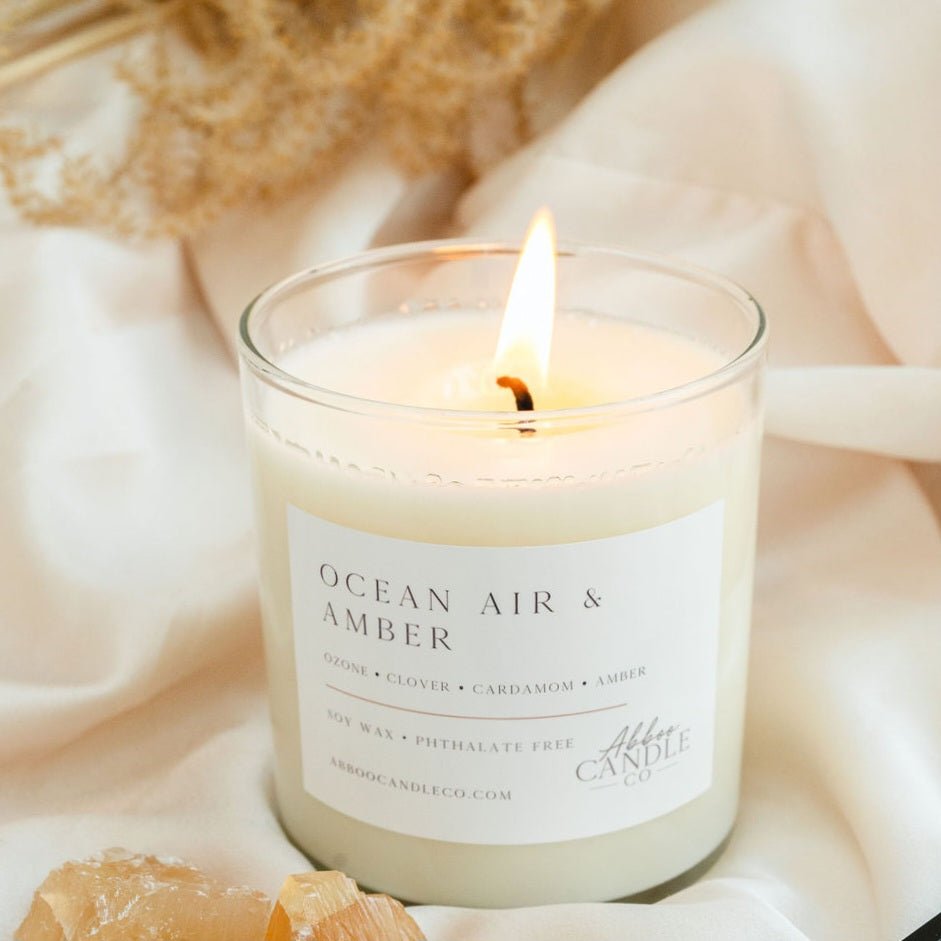 Ocean Air and Amber Tumbler Soy Candle - Abboo Candle Co® Wholesale