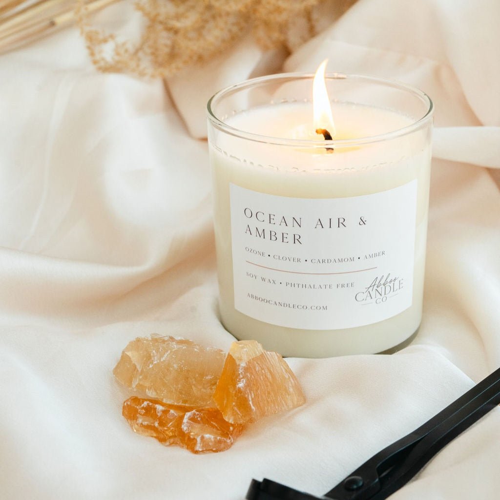 Ocean Air and Amber Tumbler Soy Candle - Abboo Candle Co® Wholesale