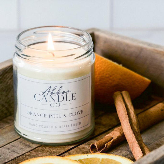 Orange Peel and Clove Soy Candles - Case Pack of 3 - Abboo Candle Co® Wholesale