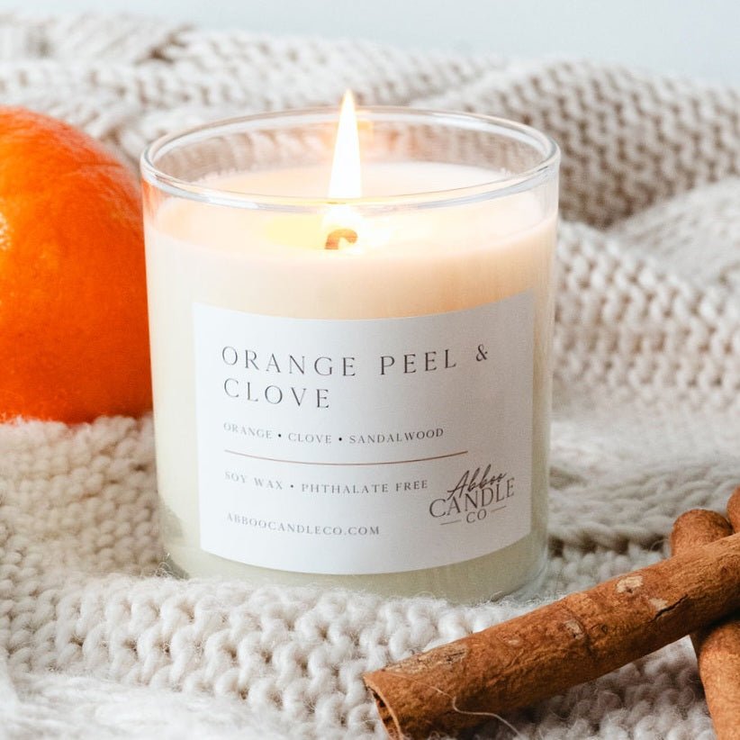 Orange Peel and Clove Tumbler Soy Candle - Abboo Candle Co® Wholesale