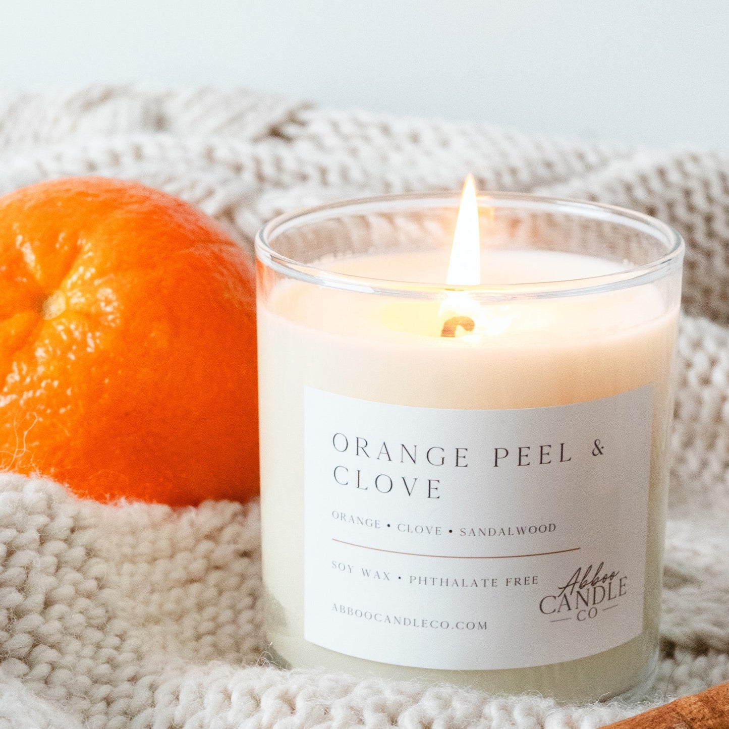 Orange Peel and Clove Tumbler Soy Candle - Abboo Candle Co® Wholesale