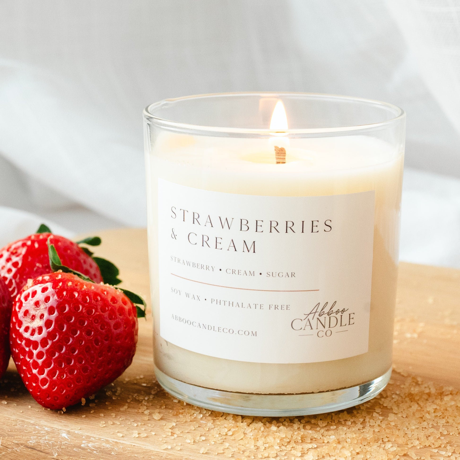 Strawberries and Cream Tumbler Soy Candle - Abboo Candle Co® Wholesale