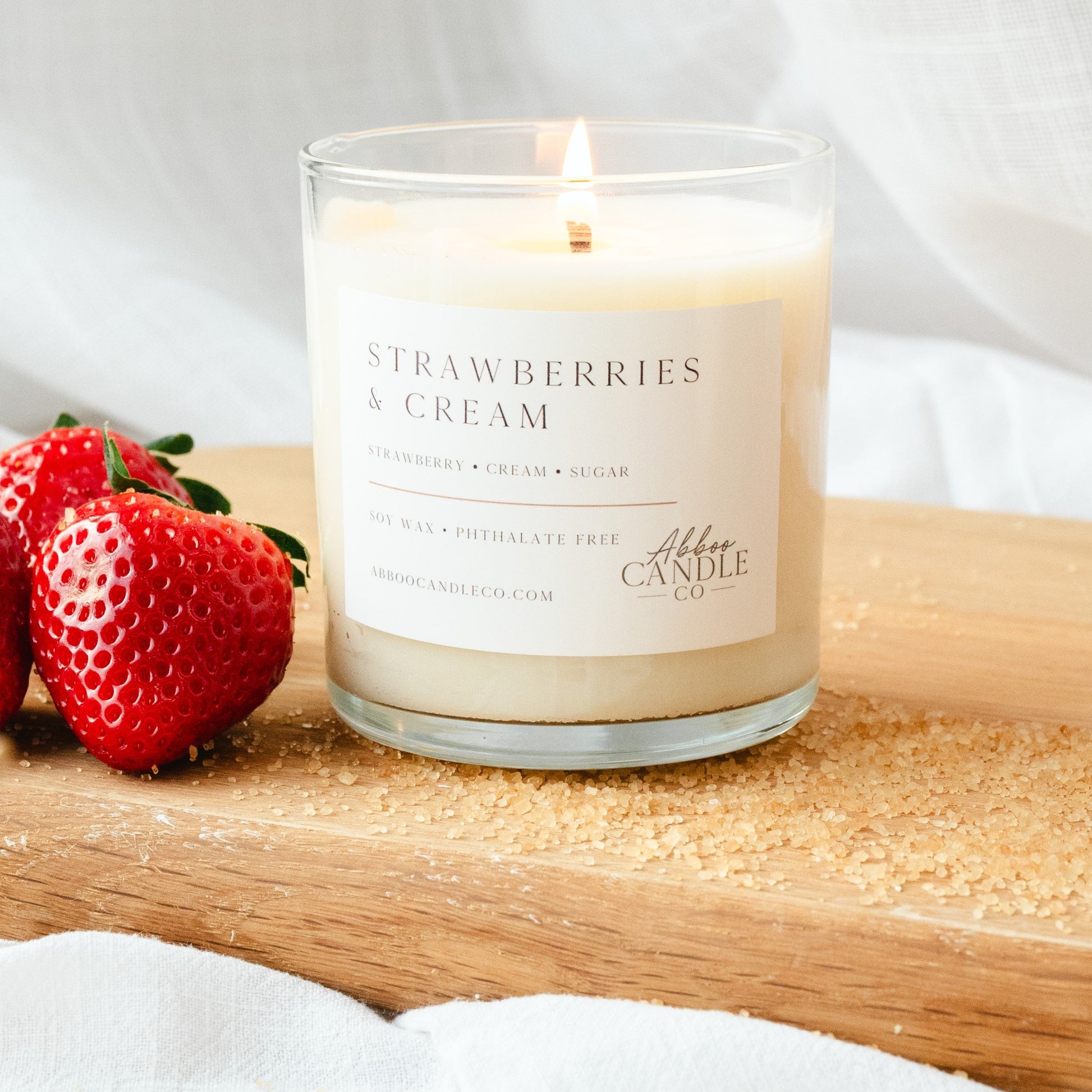 Strawberries and Cream Tumbler Soy Candle - Abboo Candle Co® Wholesale