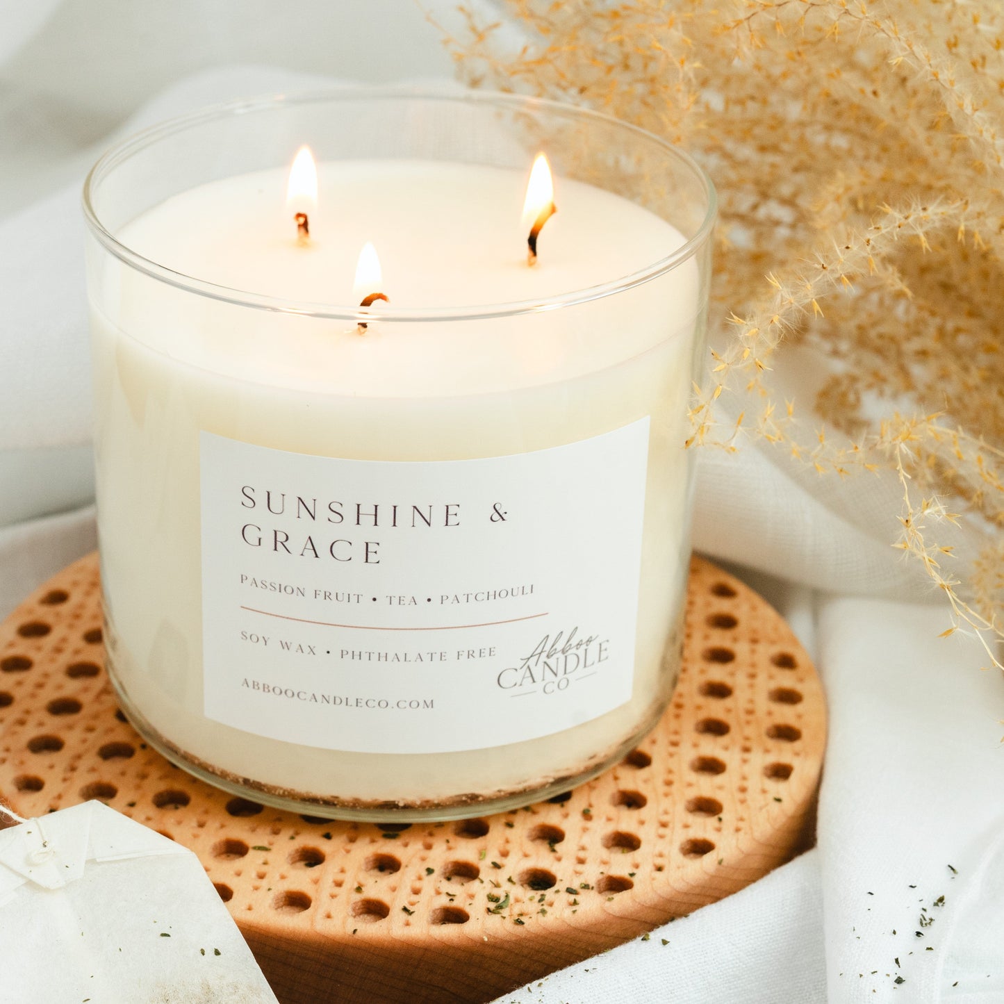 Sunshine and Grace 3-Wick Soy Candle - Abboo Candle Co® Wholesale