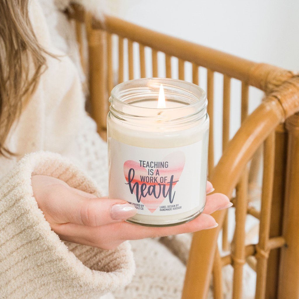 Teaching is a Work of Heart Single Wick Soy Candle - Abboo Candle Co® Wholesale