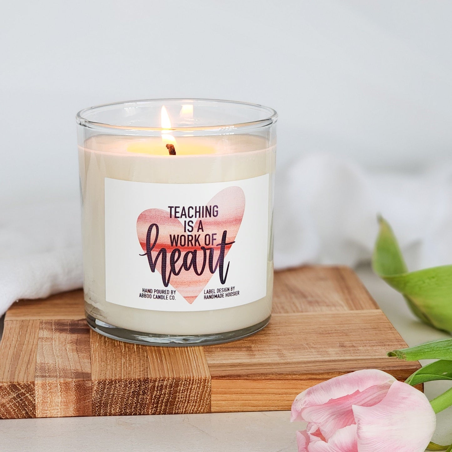 Teaching is a Work of Heart Soy Tumbler Candle - Abboo Candle Co® Wholesale