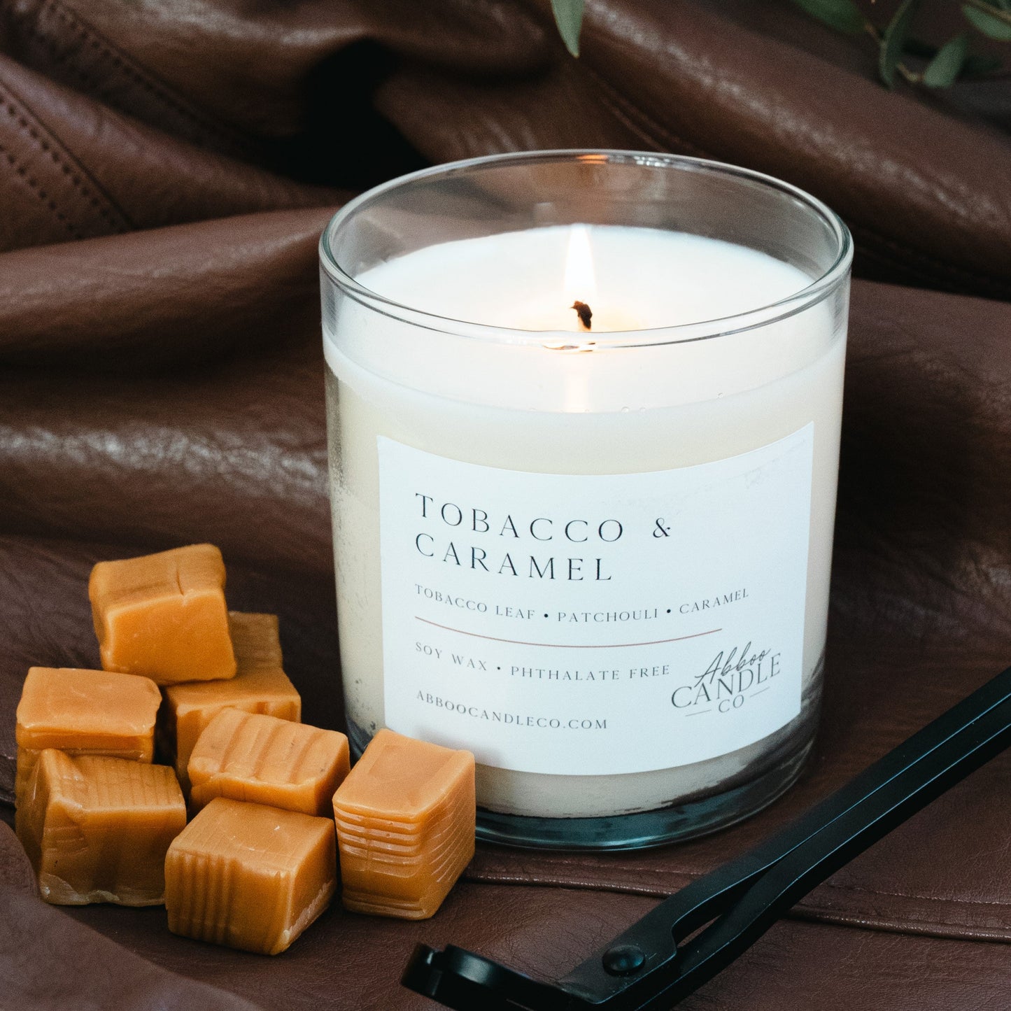Tobacco and Caramel Tumbler Soy Candle - Abboo Candle Co® Wholesale