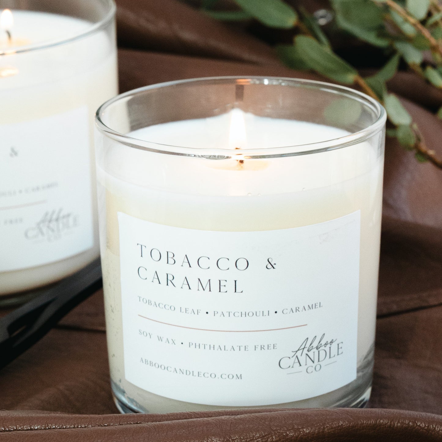 Tobacco and Caramel Tumbler Soy Candle - Abboo Candle Co® Wholesale